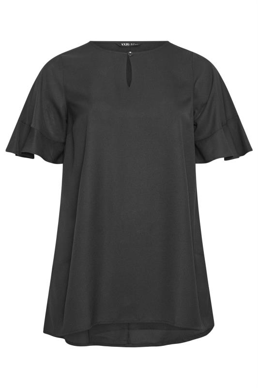 YOURS Plus Size Black Keyhole Tunic Top | Yours Clothing 5