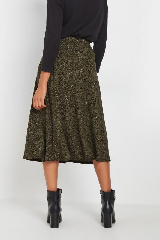 M&Co Khaki Green Animal Print Print Jersey Midi Skirt | M&Co 3