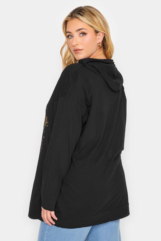 YOURS Plus Size Black Astrology Printed Hoodie | Yours Clothing 4