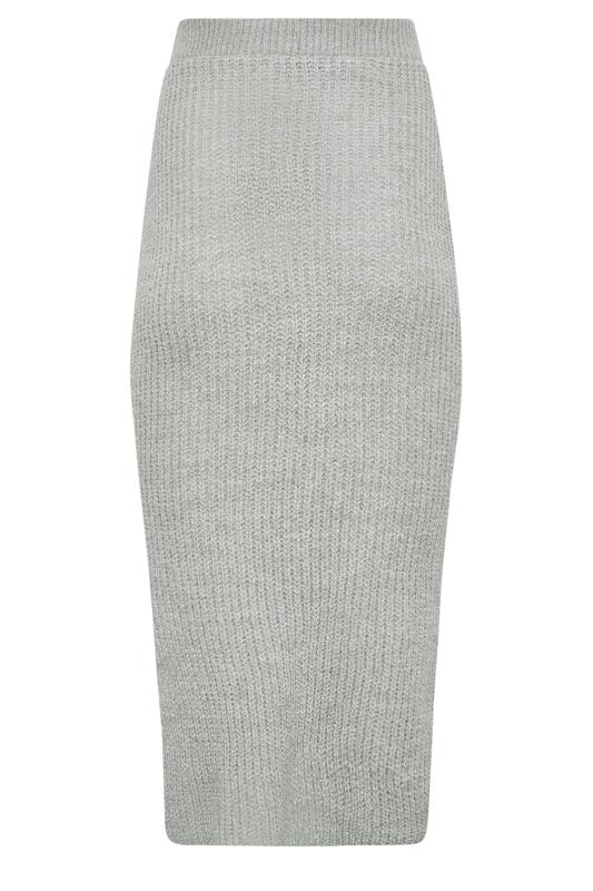 Petite Grey Midi Knitted Skirt | PixieGirl 7