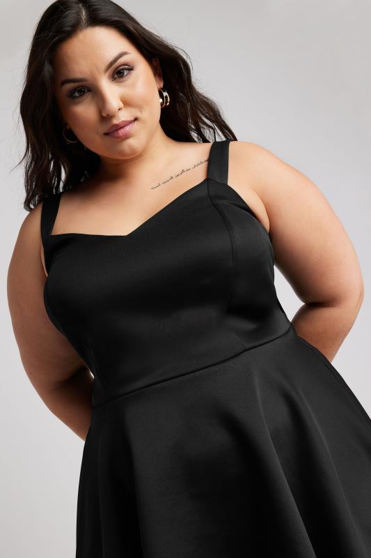 YOURS LONDON Plus Size Black Bow Back Peplum Top | Yours Clothing 2