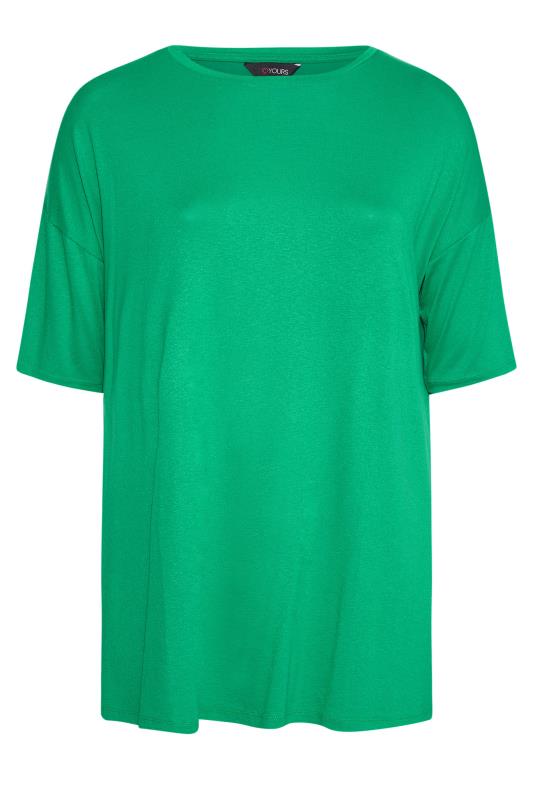 Plus Size Oversized Apple Green T-shirt | Yours Clothing 6