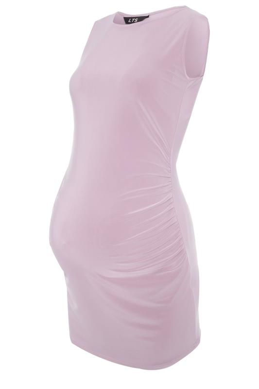 LTS Maternity Lilac Purple Slinky Ruched Sleeveless Top | Long Tall Sally 5