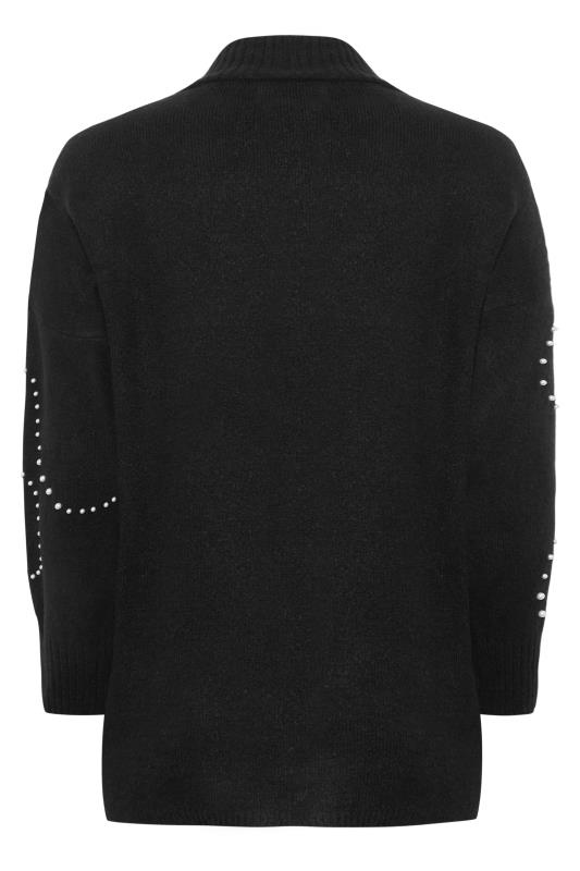 YOURS LUXURY Plus Size Black Pearl Embellished Batwing Jumper | Yours Clothing 8