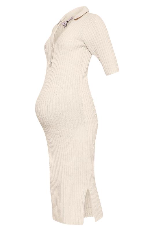 LTS Tall Maternity Cream Knitted Midaxi Dress 6