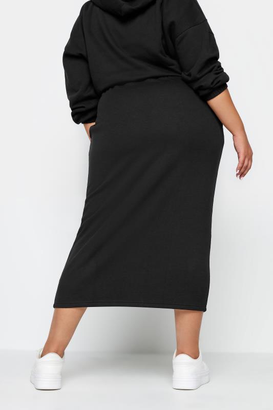 LIMITED COLLECTION Plus Size Black Midi Sweat Skirt | Yours Clothing 3