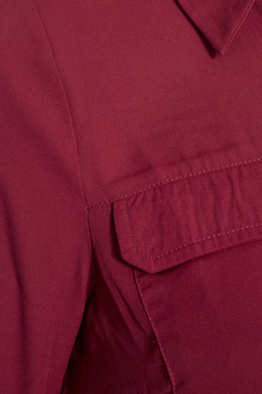 YOURS LONDON Curve Wine Red Dipped Hem Shirt_S.jpg