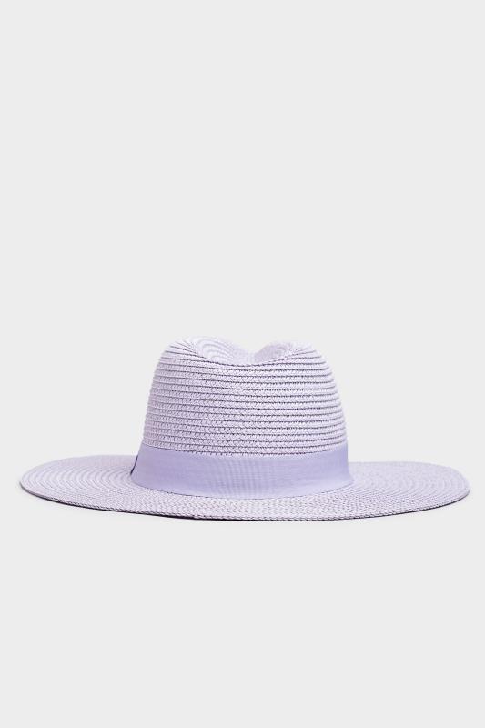 Lilac Purple Straw Fedora Hat 2
