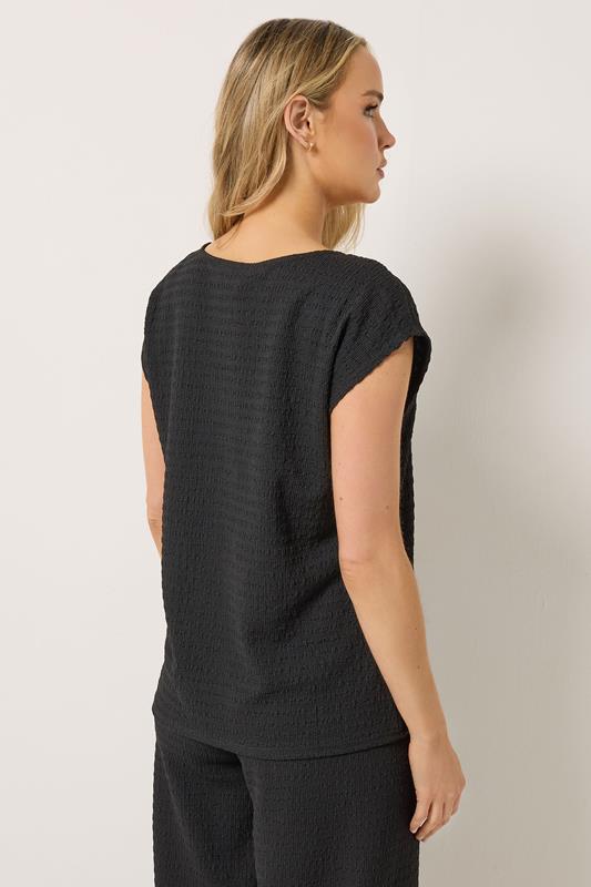 LTS Tall Women's Black Textured Top | Long Tall Sally 2
