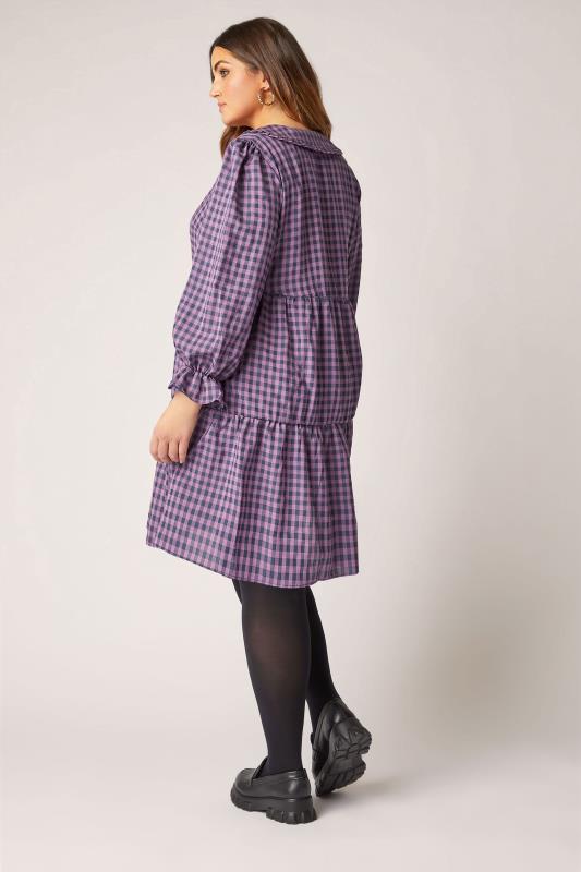 THE LIMITED EDIT Purple Gingham Smock Shirt Dress_R.jpg