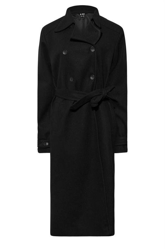 LTS Tall Black Formal Trench Coat 6
