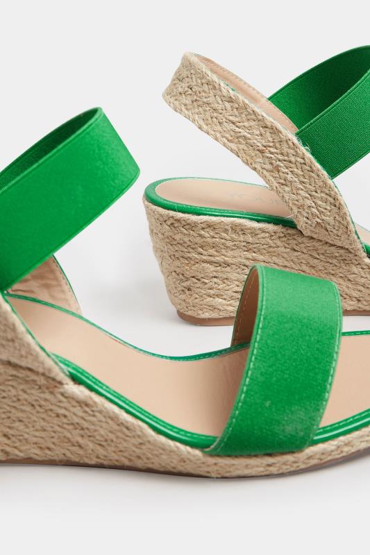 Green Espadrille Wedges In Wide E Fit & Extra Wide EEE Fit | Yours Clothing  5
