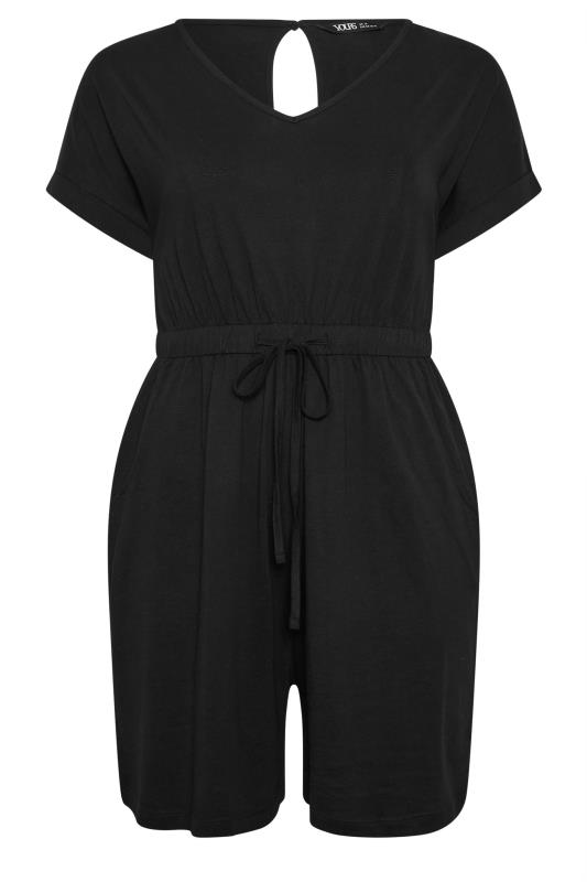 LIMITED COLLECTION Plus Size Black Drawstring Playsuit | Yours Clothing 5