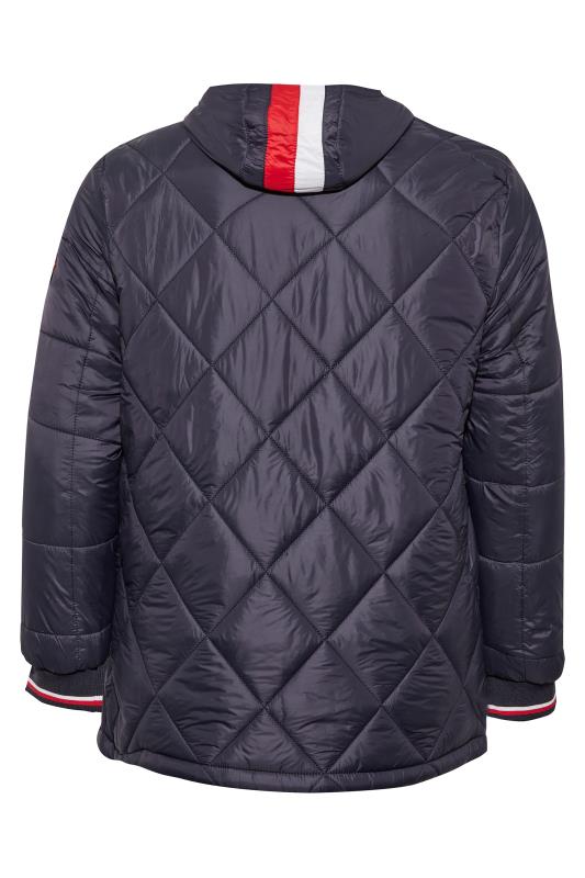 D555 Big & Tall Navy Blue Quilted Puffer Coat | BadRhino 2