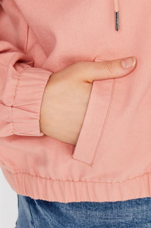 LIMITED COLLECTION Plus Size Peach Orange Twill Bomber Jacket | Yours Clothing  5