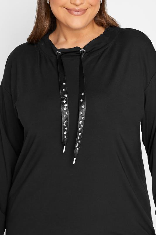 YOURS LUXURY Plus Size Black Star Embellished Sweatshirt | Yours Clothing 5