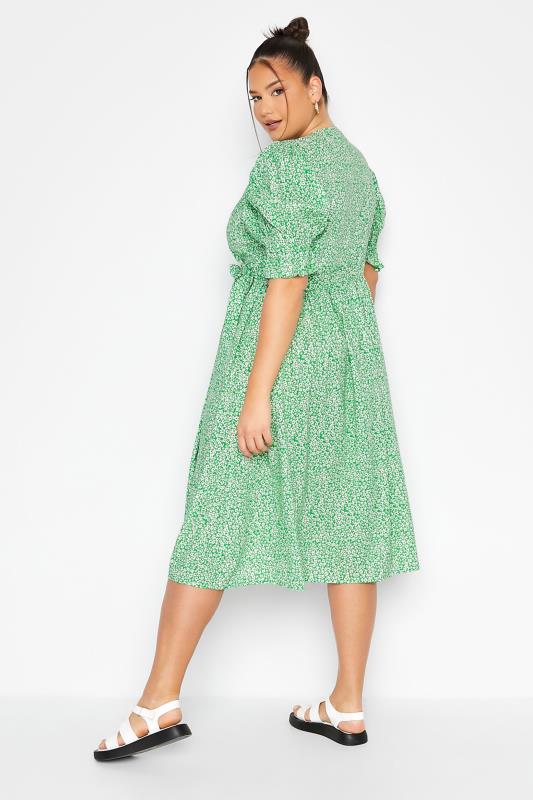 LIMITED COLLECTION Curve Green Ditsy Wrap Dress 3