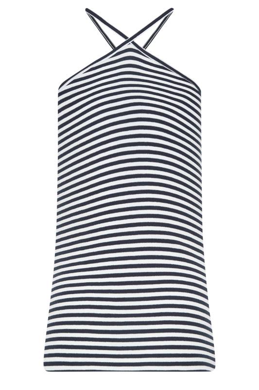 LTS Tall Women's Navy Blue Stripe Halter Neck Vest Top | Long Tall Sally 6