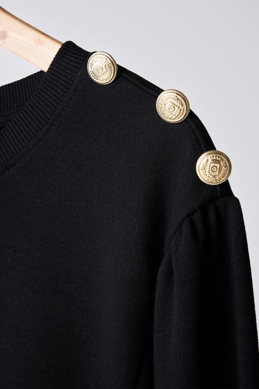 EVANS Plus Size Black 'Paris' Slogan Embroided Sweatshirt | Evans 6