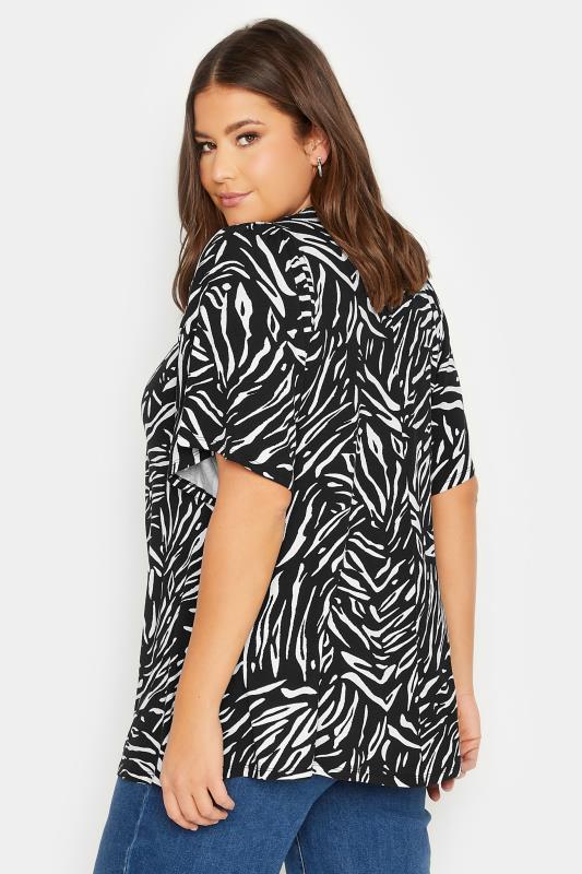 YOURS Plus Size Curve Black Animal Print Swing Top | Yours Clothing  3