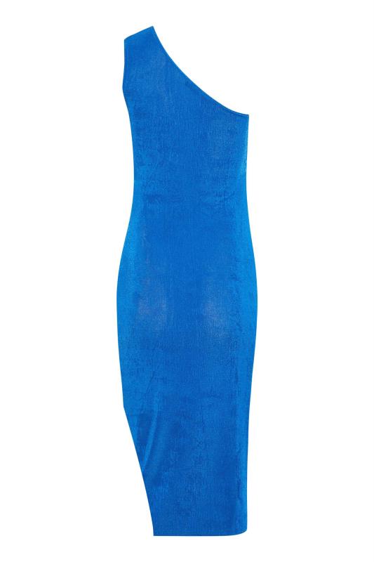 Petite Cobalt Blue Ruched One Shoulder Maxi Dress | PixieGirl 7