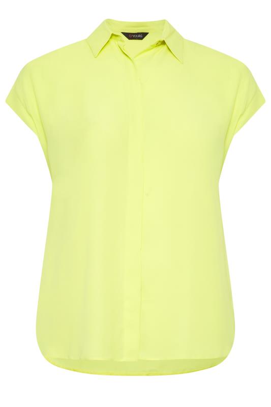 YOURS Curve Plus Size Lime Green Short Sleeve Shirt | Yours Clothing  6