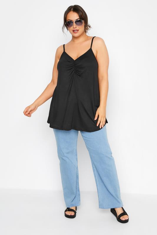 LIMITED COLLECTION Curve Black Ruched Swing Cami Top 2