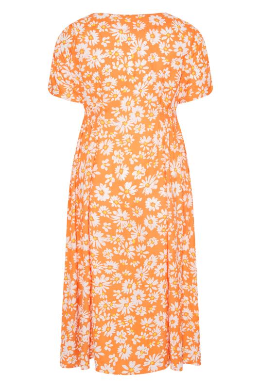LIMITED COLLECTION Plus Size Orange Daisy Tea Dress | Yours Clothing 7