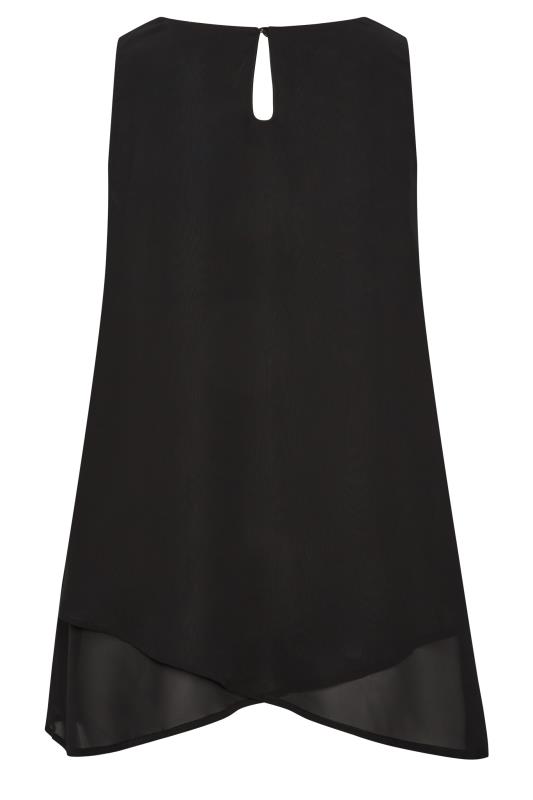 YOURS LONDON Plus Size Black Layered Vest Top | Yours Clothing 7