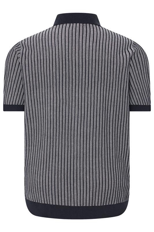 BadRhino Big & Tall Navy Blue Knitted Stripe Shirt | BadRhino 7