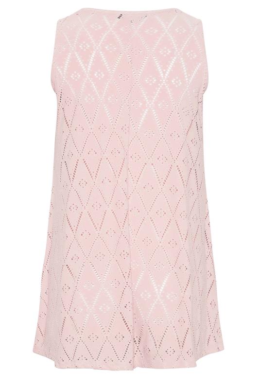 Curve Pink Broderie Anglaise Swing Vest Top 7