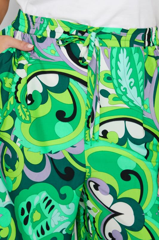 LIMITED COLLECTION Curve Plus Size Green Abstract Print Wide Leg Trousers | Yours Clothing  3