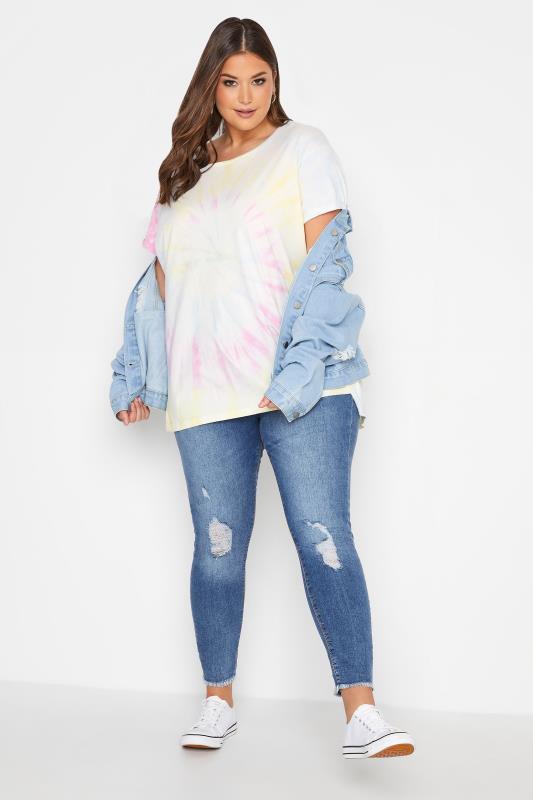 YOURS FOR GOOD Curve White Tie Dye T-Shirt_B.jpg