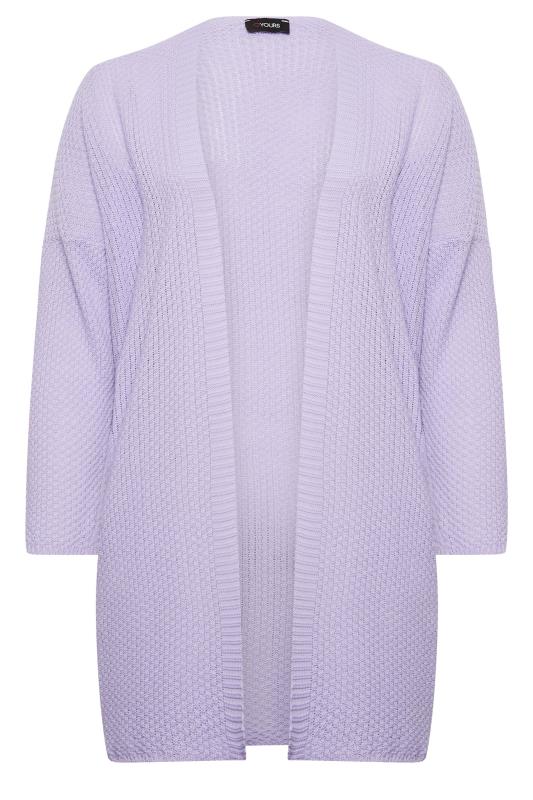 YOURS Curve Lilac Purple Knitted Long Sleeve Cardigan | Yours Clothing  6