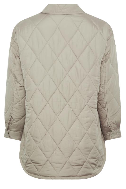 YOURS Plus Size Grey Quilted Jacket | Yours Clothing 7