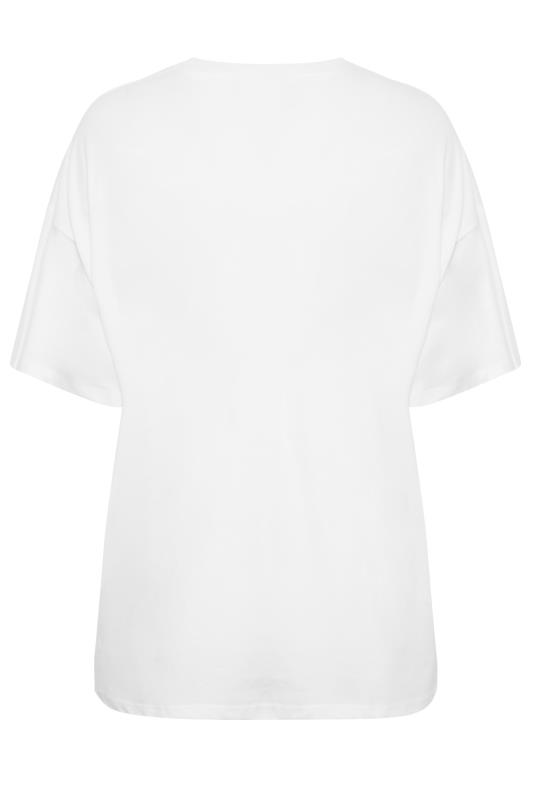 YOURS Plus Size White Heart Cut Out T-Shirt | Yours Clothing 7