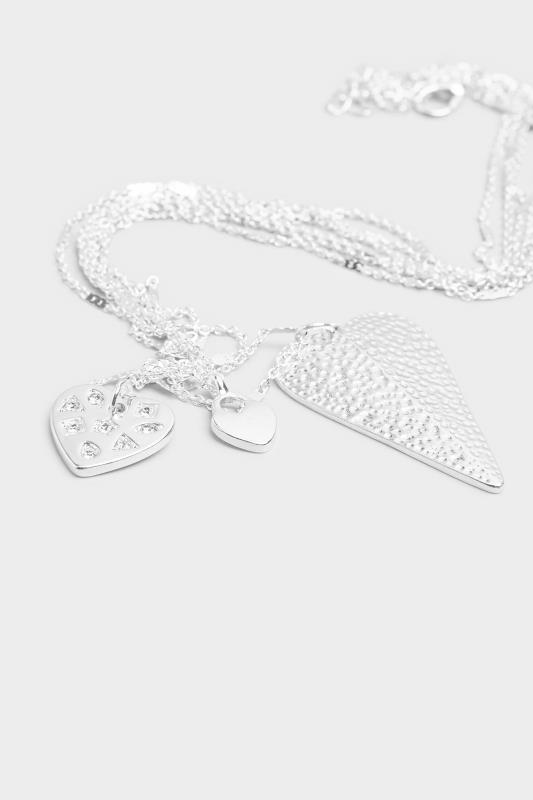 Silver Tone Triple Chain Heart Necklace_C.jpg