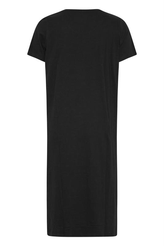 Plus Size Black 'Sleep All Day' Slogan Midaxi Nightdress | Yours Clothing 6