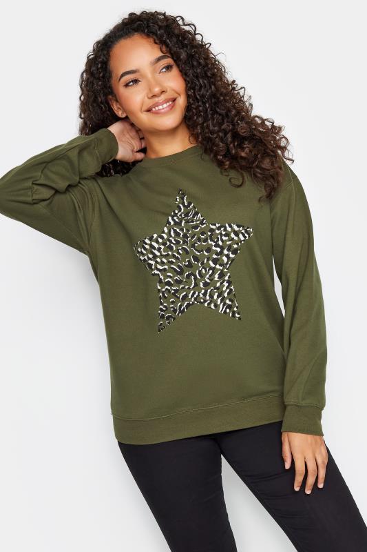 M&Co Green Animal Print Star Sweatshirt 1