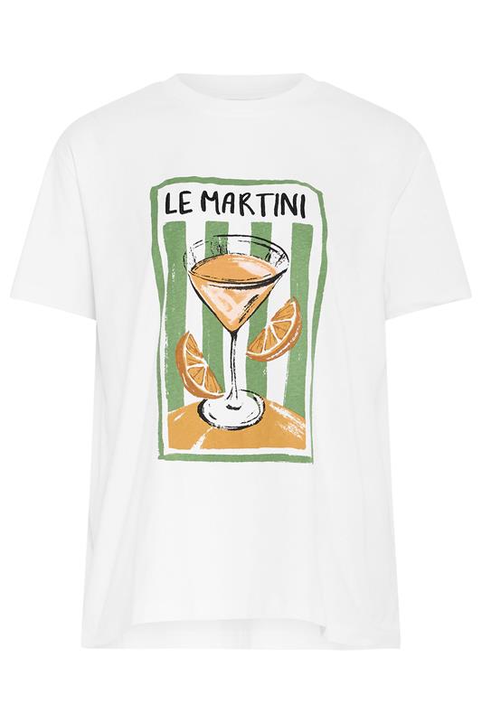 LTS Tall Women's White Martini Graphic Cotton Oversized T-Shirt | Long Tall Sally 7