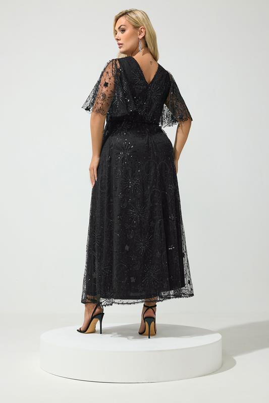 plus size black sequin maxi dress Yours London Women's Celestial Size 20 Black Wedding Dress With JAS TOOKES EDIT Style with your favourite Color:Honey