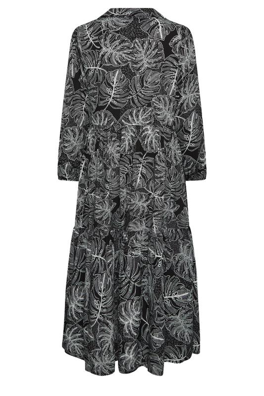 YOURS Plus Size Black Leaf Print Shirt Dress | Yours Clothing 7