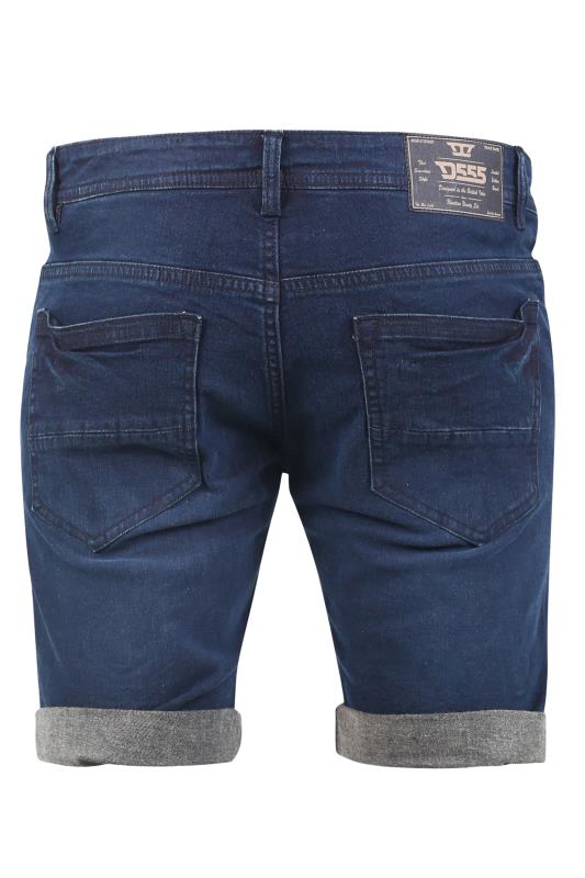 D555 Big & Tall Dark Blue Stretch Denim Shorts 2