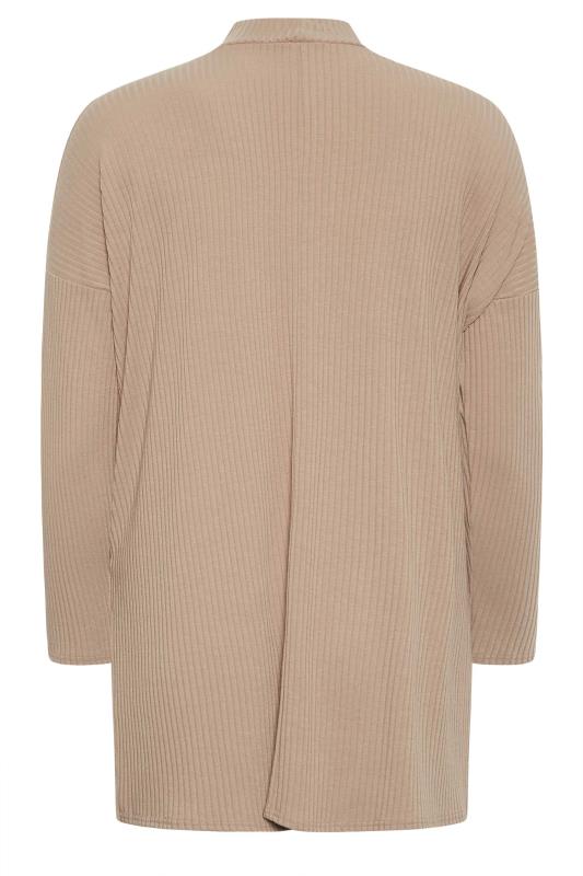 YOURS Plus Size Beige Brown Ribbed Turtle Neck Top | Yours Clothing 7