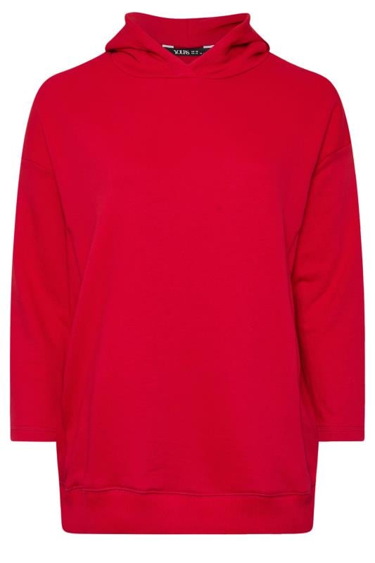 YOURS Plus Size Red Oversized Hoodie | Yours Clothing  5