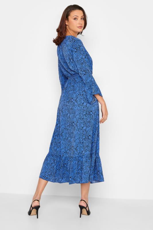 LTS Tall Women's Cobalt Blue Dalmatian Print Wrap Dress | Long Tall Sally 2