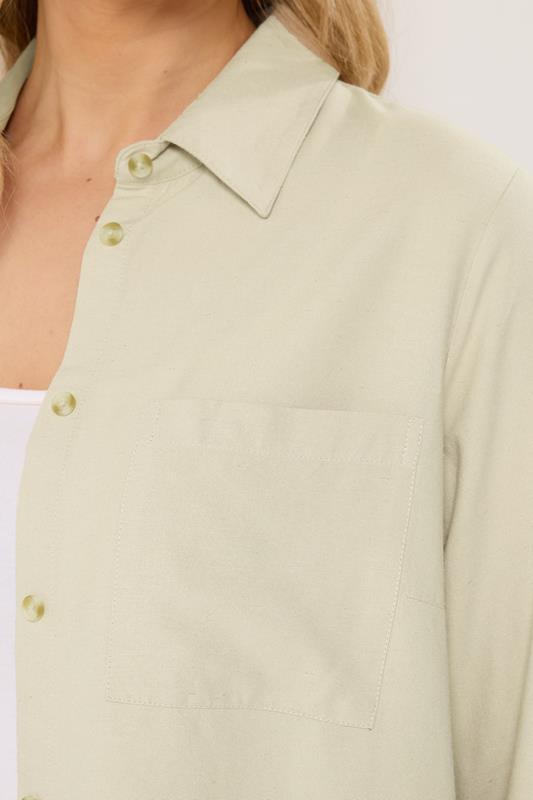 LTS Tall Women's Natural Brown Linen Long Sleeve Shirt | Long Tall Sally  5