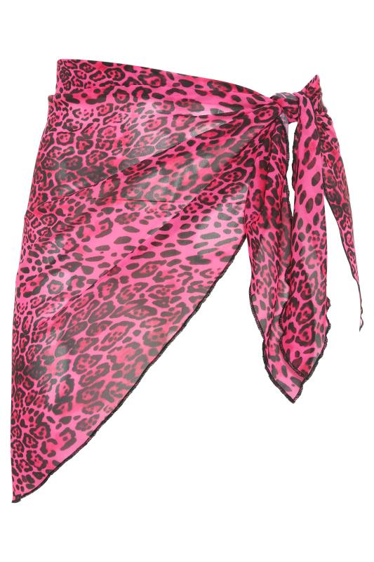 LIMITED COLLECTION Pink Neon Leopard Print Sarong_F.jpg
