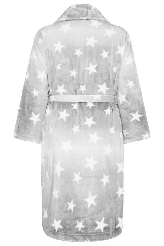 Plus Size Grey Ombre Star Print Dressing Gown | Yours Clothing 7