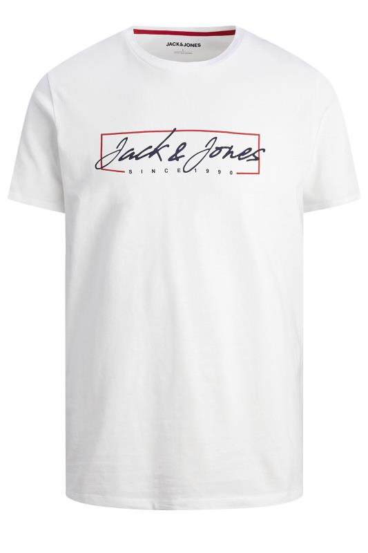 JACK & JONES Big & Tall White Chest Logo Short Sleeve T-Shirt | BadRhino 2
